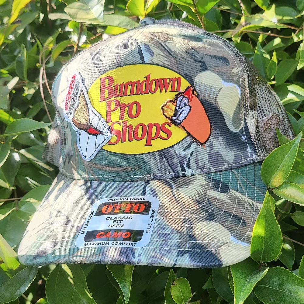 Camo Trucker Hat with Embroidered Logo
